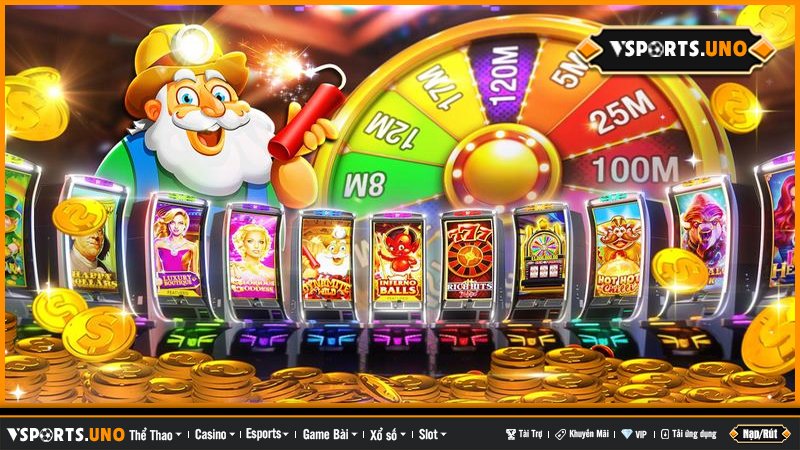 Hình ảnh rực rỡ của các máy đánh bạc slot game trong không gian ảo
