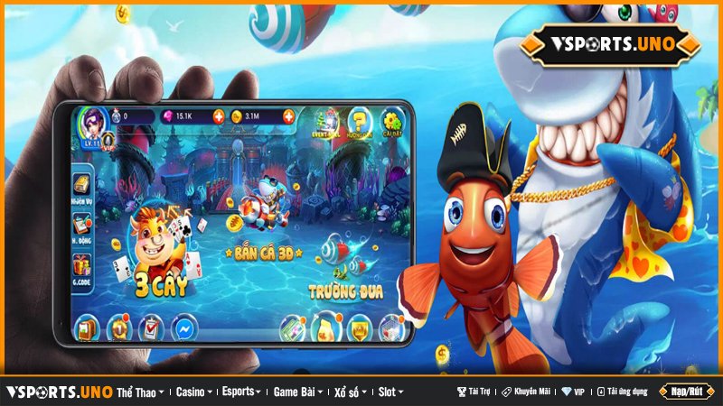 Hình ảnh người chơi đang tận hưởng game bắn cá online